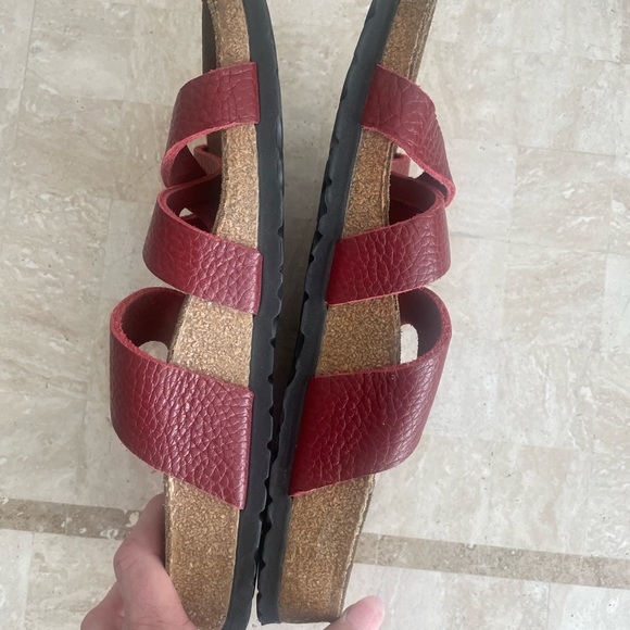 Red Leather Women's Sandals - Picture 6 of 10
